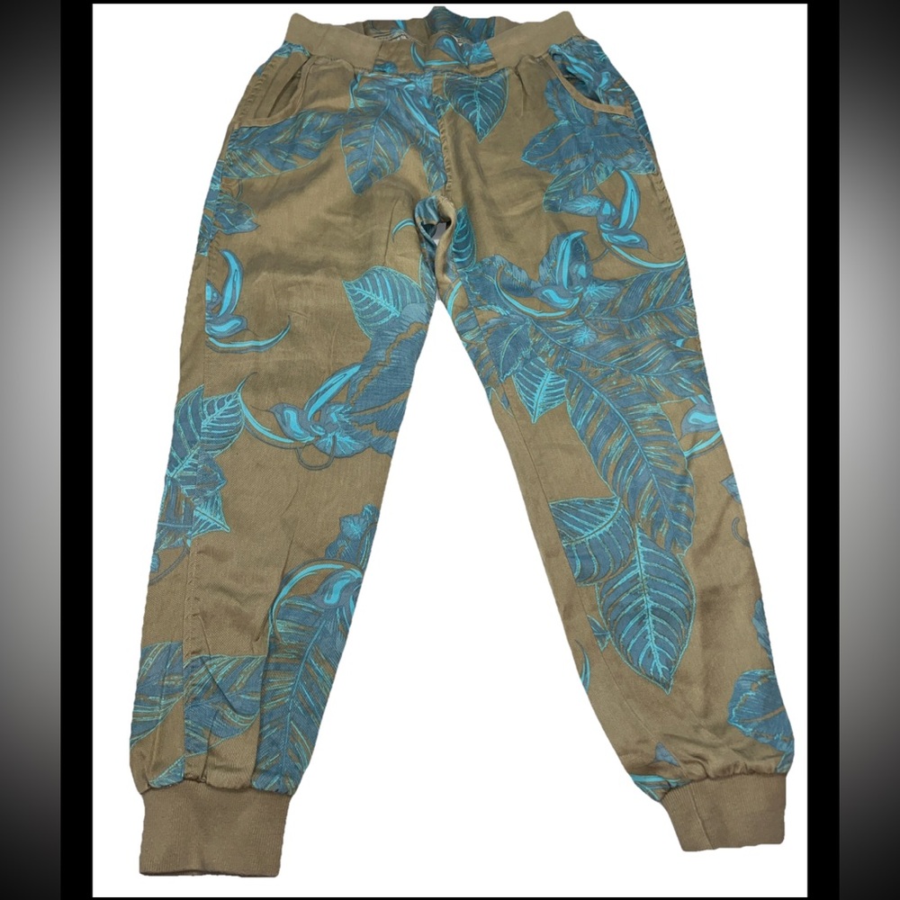 Kavu Tan and Blue Wide Leg Pants